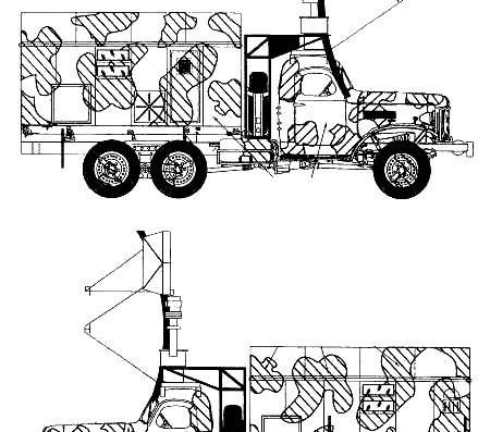 Грузовик ZiL-157 RSP-7 Radar - чертежи, габариты, рисунки