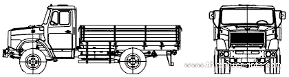 Truck ZiL-432930E Side-board (2006) - drawings, dimensions, pictures