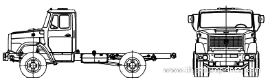 Truck ZiL-432932 Chassis (2006) - drawings, dimensions, pictures