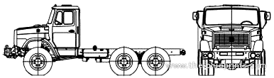 Truck ZiL-4334V2 Chassis and Pull Winch (2006) - drawings, dimensions, pictures