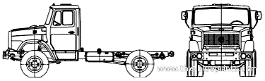 Truck ZiL-497442 Chassis (2006) - drawings, dimensions, pictures
