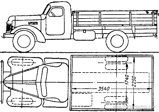 Truck ZiS-150 - drawings, dimensions, pictures