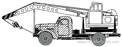 Truck ZiS-150 Crane - drawings, dimensions, pictures