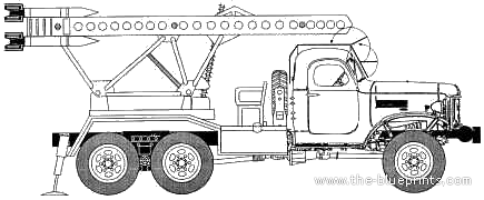 Truck ZiS-151 BM-13-16 - drawings, dimensions, figures