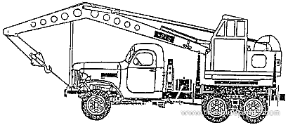 Грузовик ZiS-151 Crane - чертежи, габариты, рисунки