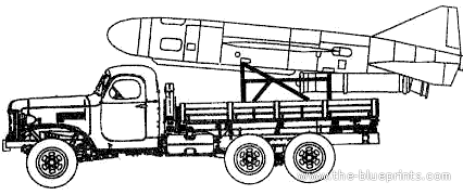 Грузовик ZiS-151 Transport Vehicle with P-15 AS Missile - чертежи, габариты, рисунки