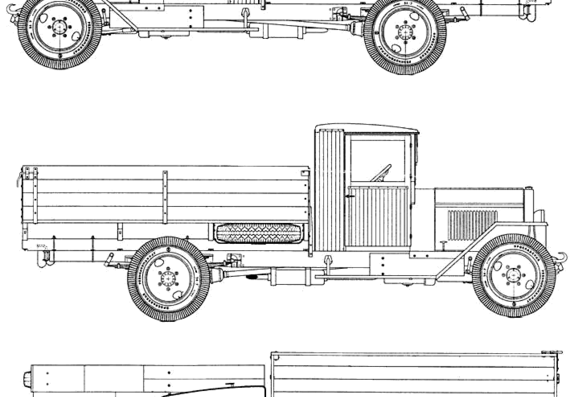 Truck ZiS-5B - drawings, dimensions, pictures