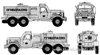 Truck Zil-157 Tanker - drawings, dimensions, pictures