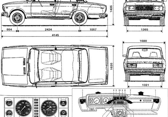 VAZ-2107- drawings (figures) of the car