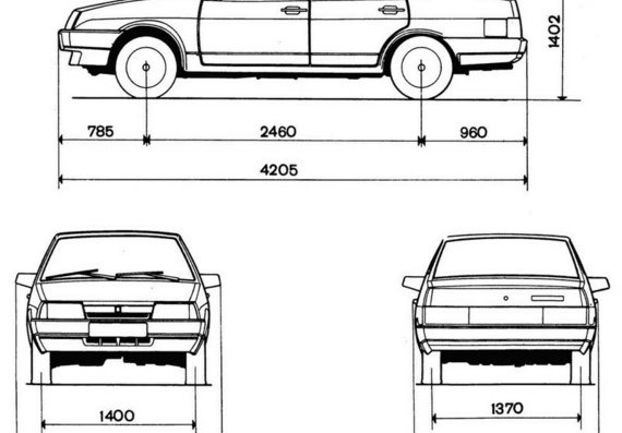 VAZ-21099- drawings (figures) of the car