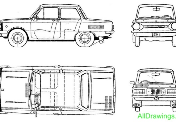 ЗАЗ-968м- чертежи (рисунки) автомобиля