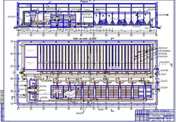 Схема разрезы и план станции водоподготовки