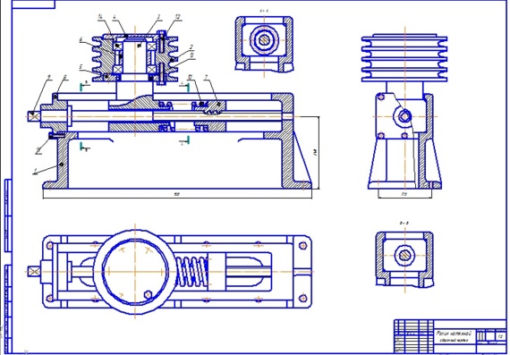 Pulley tensioning assembly drawing
