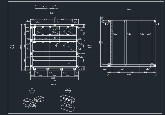 Sauna (dry heat chamber). Plan Floor Frame Structures
