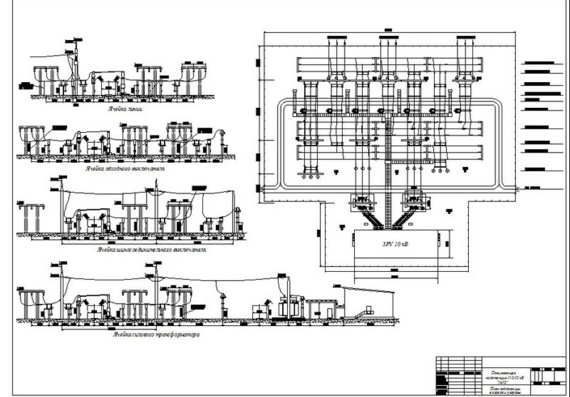 110/10 kV step-down substation No. 72 - plan and diagram