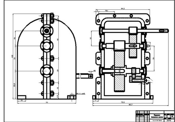 Drive of inductance adjustment mechanism - drawings, design part