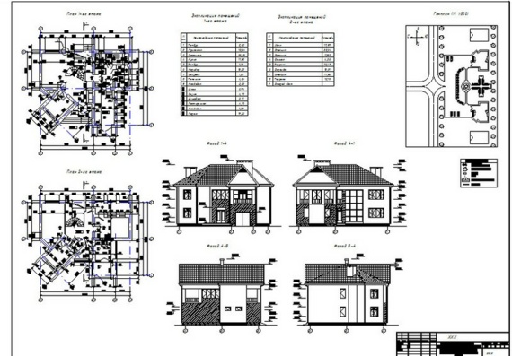 Design of a two-story four-room yellow house 