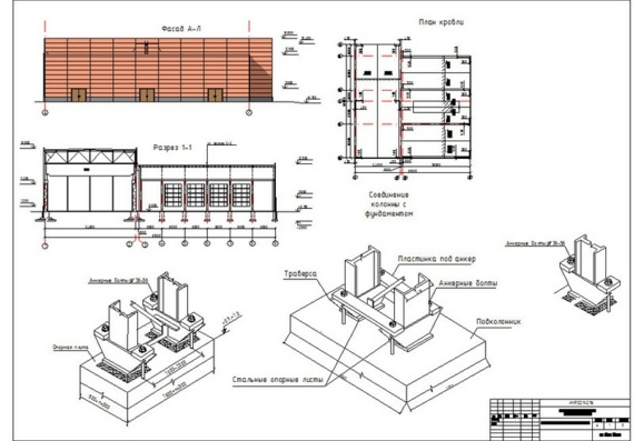 Проектирование одноэтажного промышленного здания в рамках курсового проекта