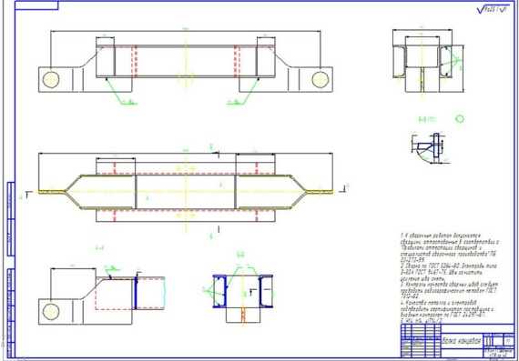 Calculation of suspended crane with lifting capacity of 5t - DBE, drawings