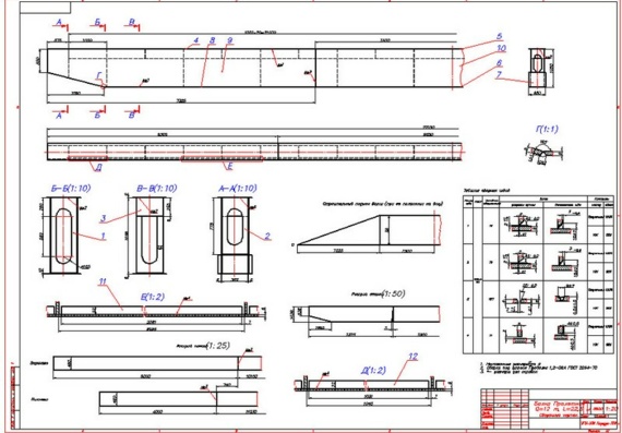 Calculation of steel structure of bridge crane, gp 20t - DBE, Drawings