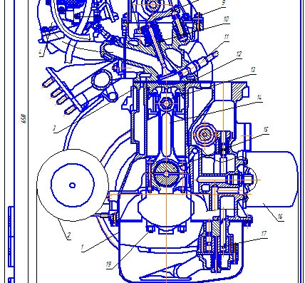 Двигатель ВАЗ - 2123 - чертежи