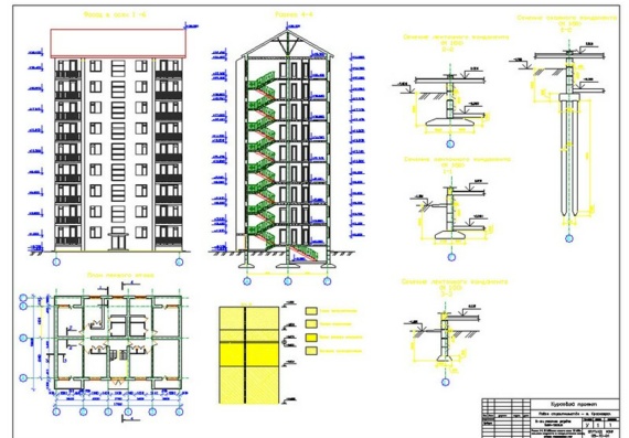 Design of foundations of 9-storey residential building