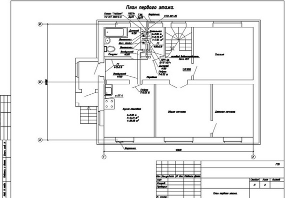 Gas supply of two-storey residential building - drawings 