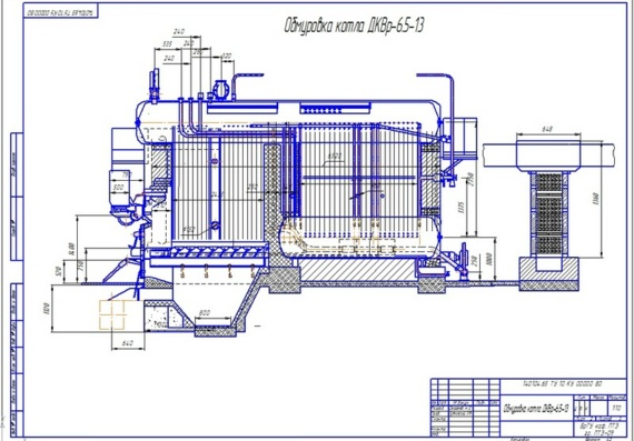 Thermal calculation of DKVr-6.5-13 boiler unit