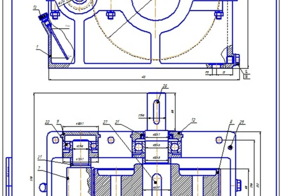 Design of worm single-stage gearbox - heading gear