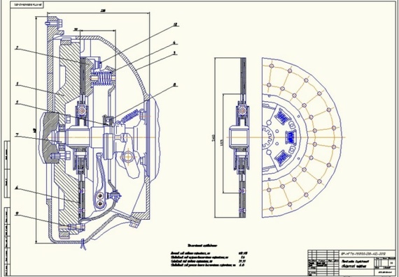 Clutch mechanism assembly drawing