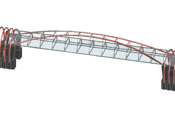 3D модель пешеходного моста