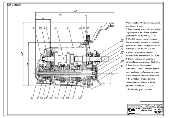 Reconstruction of VAZ-2110 gearbox