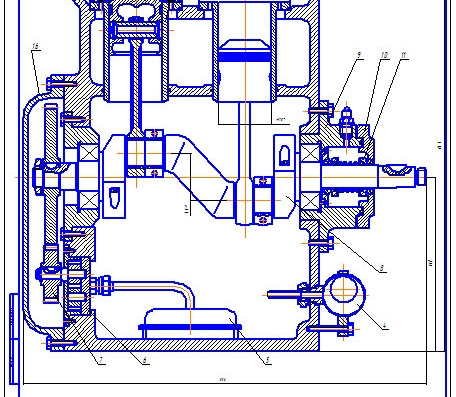 Ammonia piston compressor - drawings