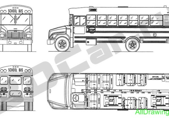 SchoolBus чертежи (рисунки) грузовика
