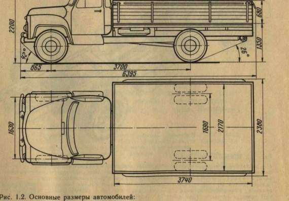 ГАЗ-53 чертежи (рисунки) грузовика