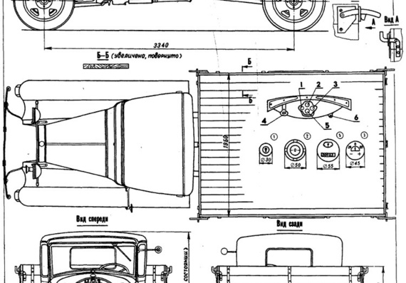 GAZ-AA truck drawings (figures)