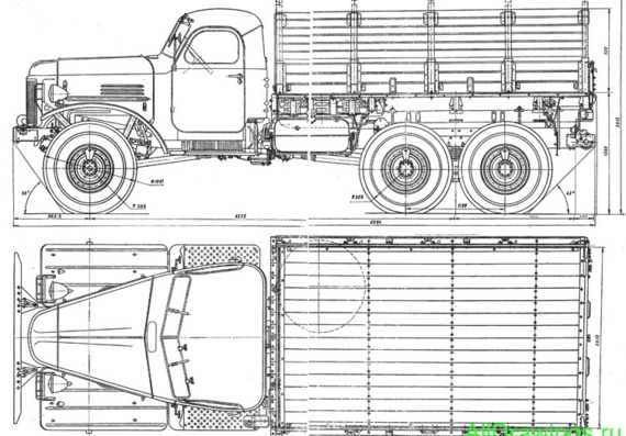 ЗИЛ-157 чертежи (рисунки) грузовика