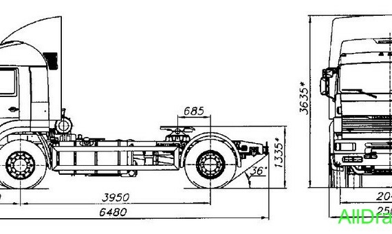 KamAZ-5460 truck drawings (figures)
