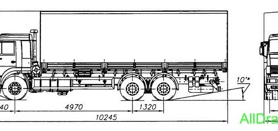 КамАЗ-65117 чертежи (рисунки) грузовика