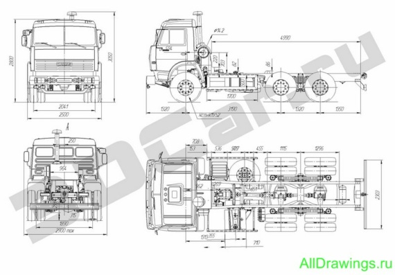 KamAZ-53205 truck drawings (figures)