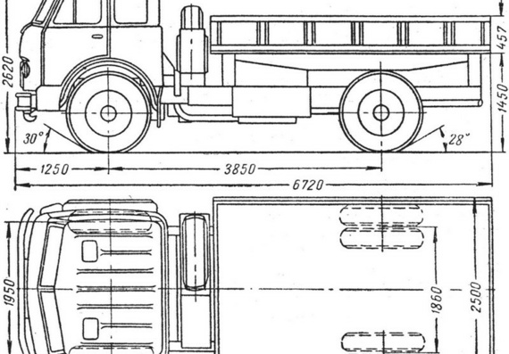 МАЗ-511 чертежи (рисунки) грузовика