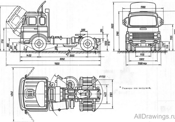 МАЗ-5432 чертежи (рисунки) грузовика