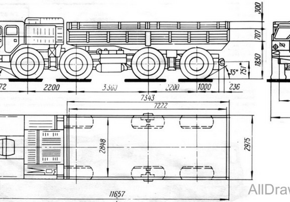 МАЗ-7310 чертежи (рисунки) грузовика