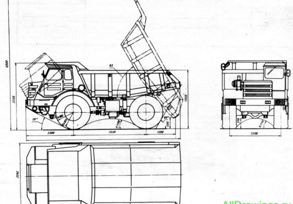МоАЗ-6507 чертежи (рисунки) грузовика
