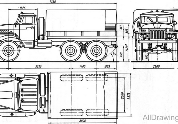 Урал-4320 чертежи (рисунки) грузовика