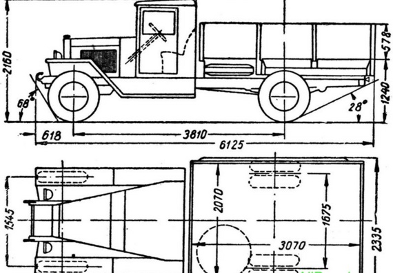 УралЗИС-5 чертежи (рисунки) грузовика