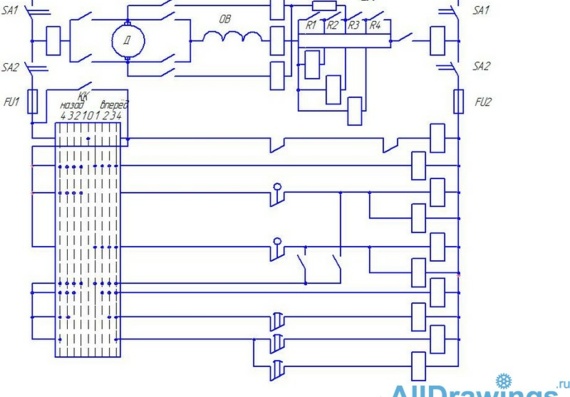 Electrical schematic diagram of cock EP contactor control on FP