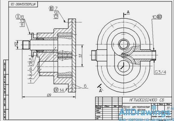 General view and specification of gear pump
