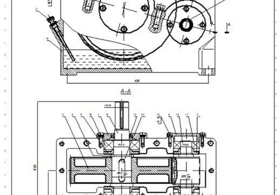 Drawings and Specification of Cylindrical Single Stage Gearbox