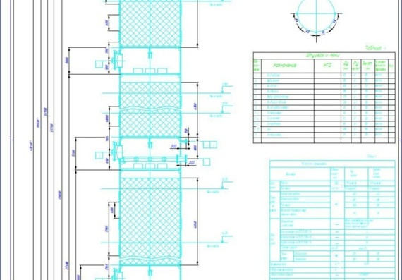 Drawings of two columns and evaporator.